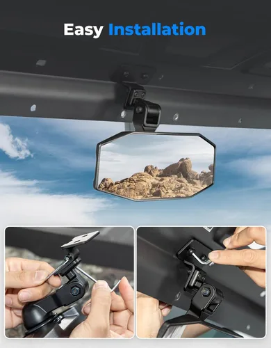 Miniatura 6 de KEMIMOTO Espejo retrovisor compatible con CFMOTO UFORCE 1000/1000 XL y Polaris Ranger 1000 XP 900 500 570 / Crew, cuenta con montaje superior