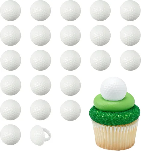 Miniatura 12 de DecoPac Anillos 3D de baloncesto, decoraciones para cupcakes, toppers para pasteles aptos para alimentos – Paquete de 24