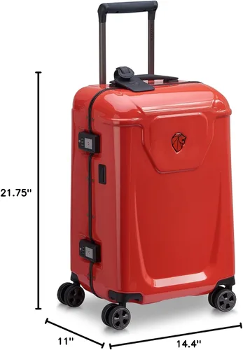 Miniatura 9 de DELSEY Paris Peugeot Voyages - Maleta rígida con ruedas giratorias, Rojo brillante, Peugeot Equipaje rígido Voyages con ruedas giratorias