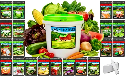 Bóveda de semillas de supervivencia para principiantes: más de 10,000 semillas tradicionales y sin OGM (20 variedades fáciles de cultivar) por B&KM