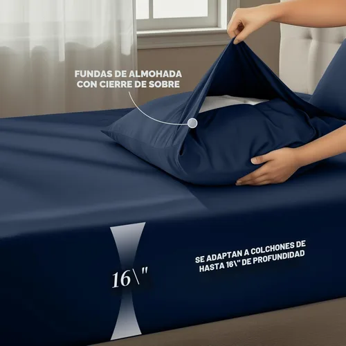Miniatura 4 de Juego de sábanas Utopia Bedding tamaño King de 4 piezas – Sábanas de microfibra suaves y transpirables para cama tamaño King, incluye 1 sábana Azul