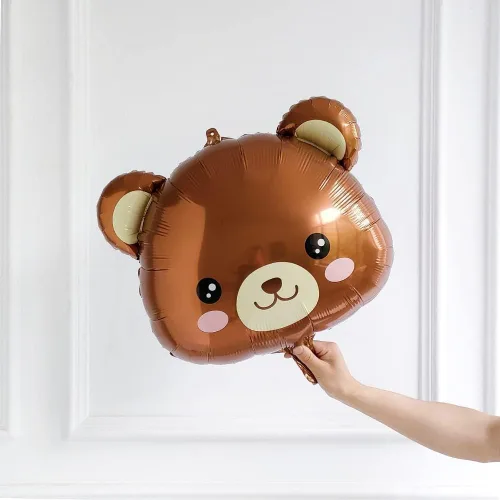 Miniatura 3 de Kit de arco de guirnalda de globos de oso en color rosa, 121 unidades, globos metalizados de animales del bosque (oso) con el texto “We Can Bearly