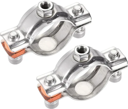 Miniatura 12 de uxcell Soportes de tubería de montaje en techo de pared, abrazadera de soporte de tubo ajustable de acero inoxidable 304 para tubo de 0.591-0.748