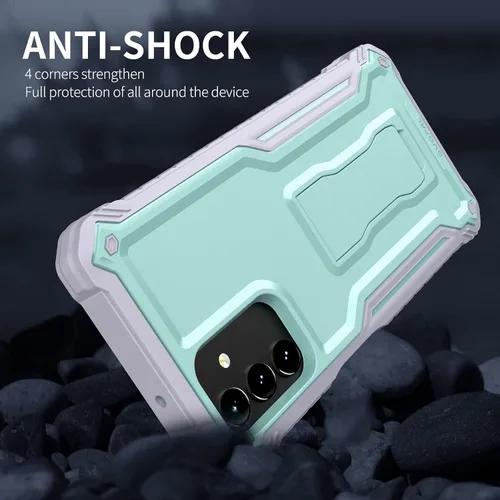 Miniatura 6 de Funda para Samsung Galaxy A13 5G / 4G, protección de grado militar a prueba de golpes con protector de pantalla HD de vidrio templado y soporte Verde