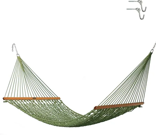 Miniatura 9 de Original Pawleys Island Hamaca individual de cuerda DuraCord marrón antiguo – 12 pies x 50 in., 1 persona, capacidad de 450 libras, barra