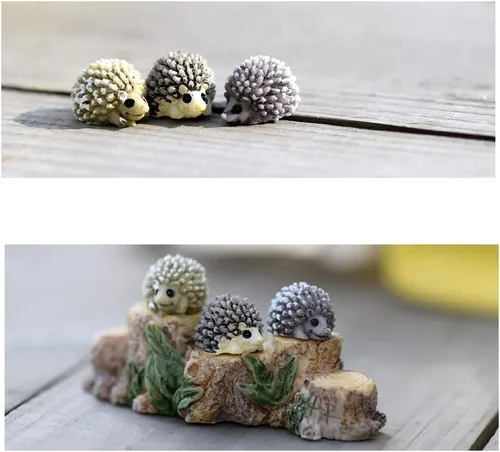 Miniatura 4 de X Hot Popcorn 30 piezas de mini figuras de erizo, mini erizos pequeños, figuras de erizo en miniatura, paisaje de musgo en miniatura, decoración