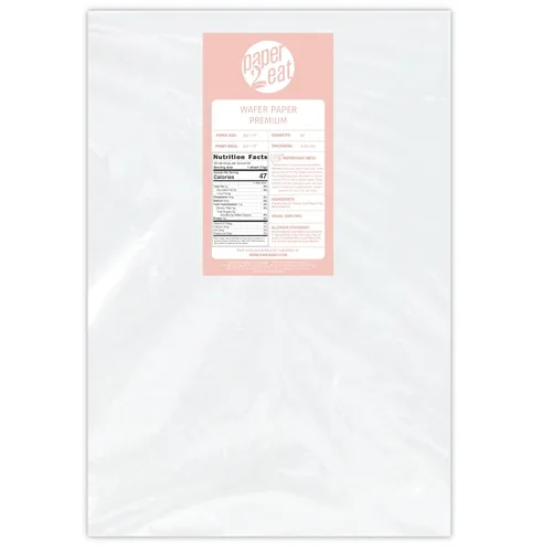 Miniatura 12 de Hojas de Papel Oblea Comestible Imprimible de paper2eat (0.40 mm - 25 hojas/Vainilla)