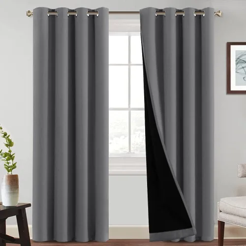 Miniatura 18 de PrinceDeco Paneles de cortina 100 % opacas de 108 pulgadas de largo, completamente opacos, tratamiento de ventana, cortinas forradas con aislamiento