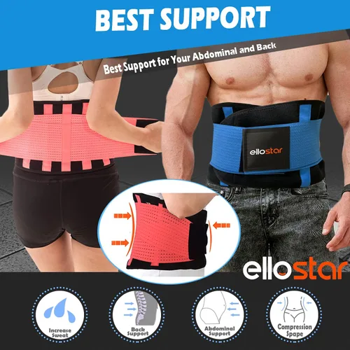 Miniatura 8 de ellostar Entrenador de cintura para mujer: banda de sudor para grasa del vientre, control de abdomen, soporte de espalda, faja moldeadora de Azul
