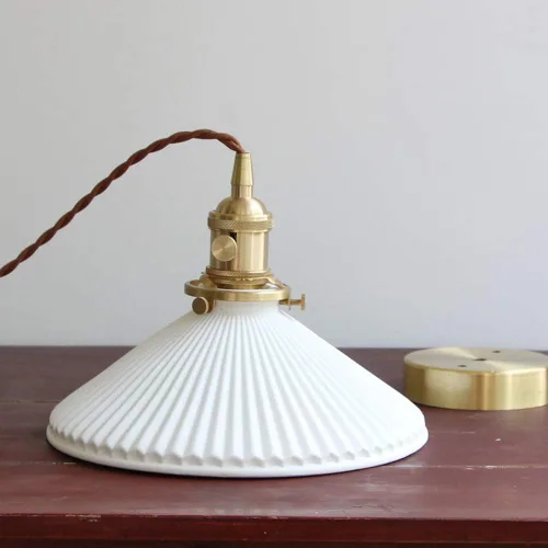 Miniatura 5 de E26 Moderna lámpara colgante creativa minimalista, lámpara de cerámica blanca, lámpara colgante de comedor, luz colgante de barra de noche