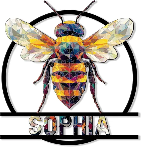 Letrero de metal personalizado de abeja, cartel colgante de abeja de miel, porche de bienvenida al aire libre, valla de pared con nombre