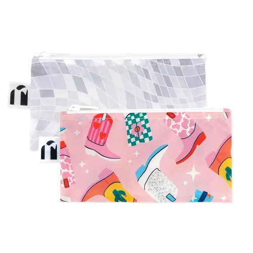 Miniatura 17 de Bumkins Bolsas de aperitivos reutilizables, para el almuerzo escolar de niños y para adultos, tela lavable, bolsa de tela impermeable