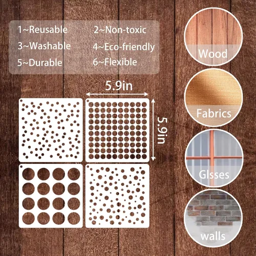 Miniatura 5 de 16 plantillas circulares geométricas de burbujas, plantillas de lunares, plantillas de círculos mixtos para pintar en manualidades, tarjetas