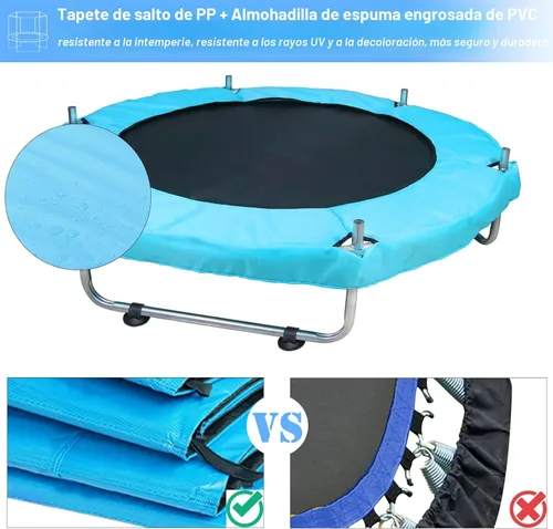 Miniatura 4 de Trampolín interior para niños de 1 a 8 años, trampolín pequeño de 55 pulgadas para exteriores con red de seguridad, diseño seguro sin huecos
