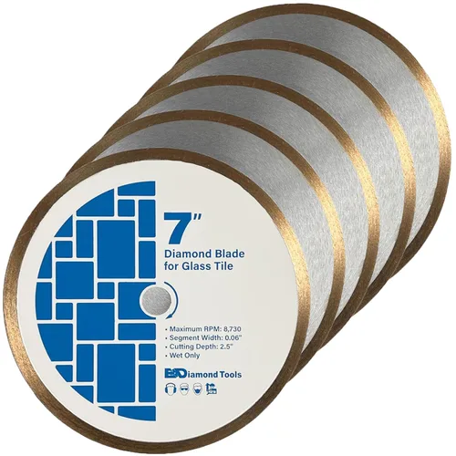 Miniatura 21 de Hojas de sierra de diamante de 7" para azulejos de porcelana, cerámica y azulejos de piedra, eje de 5/8" Hoja de azulejos de porcelana