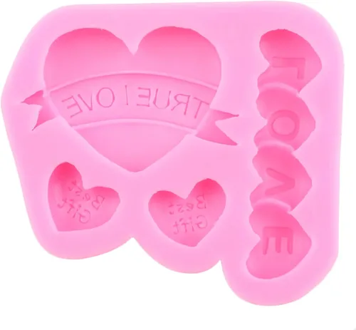 Miniatura 7 de ZiXiang Moldes de fondant para el día de San Valentín, moldes de silicona para pastel de fondant de boda, de oso, corazón, letra de amor, caramelo