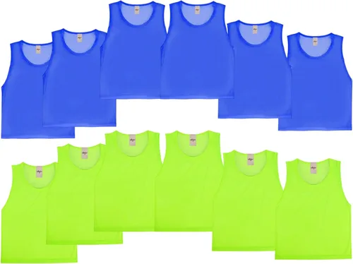 Miniatura 16 de Pinnies Scrimmage - Camiseta de práctica Penny para jóvenes, adultos, baloncesto, fútbol, voleibol 6 naranja + 6 azul