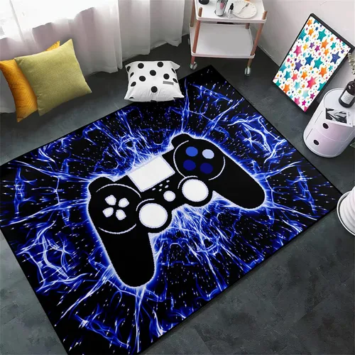 Miniatura 22 de BATATADOCE Alfombras de videojuegos para dormitorio de niños, alfombras para sala de juegos, decoración de juegos para niños, alfombra de área