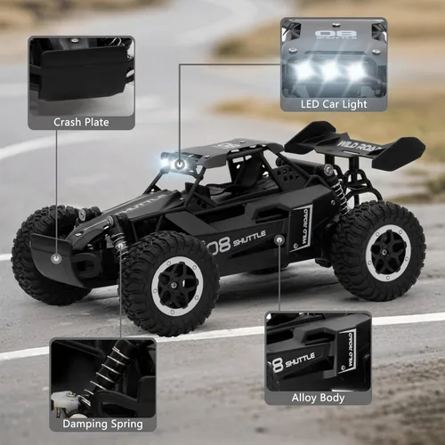 Miniatura 6 de Coche de control remoto RC Cars 1:16 All Terrain Monster Truck LED, 2WD Off Road Hobby RC 2.4GHz de alta velocidad, 20 Km/h RC Car Juguetes Regalo