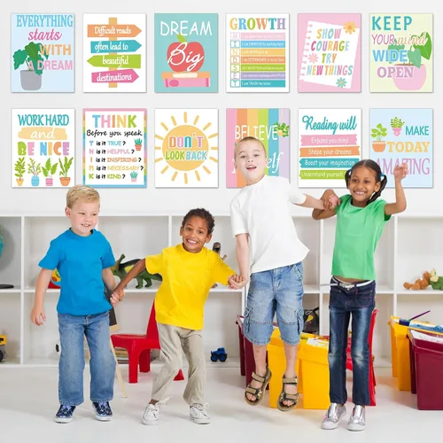 Miniatura 5 de 12 pósteres motivacionales para el aula, mentalidad de crecimiento, arte de pared educativo para profesores, decoración de tablero de anuncios