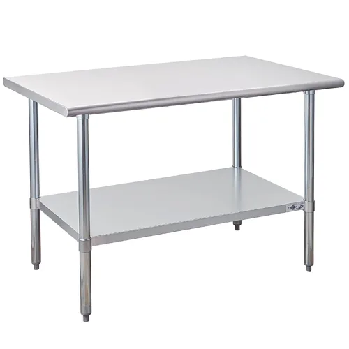 Miniatura 20 de Profeeshaw mesa de trabajo, de uso comercial, de acero inoxidable NSF con protector contra salpicaduras y estante inferior, para cocina, restaurante