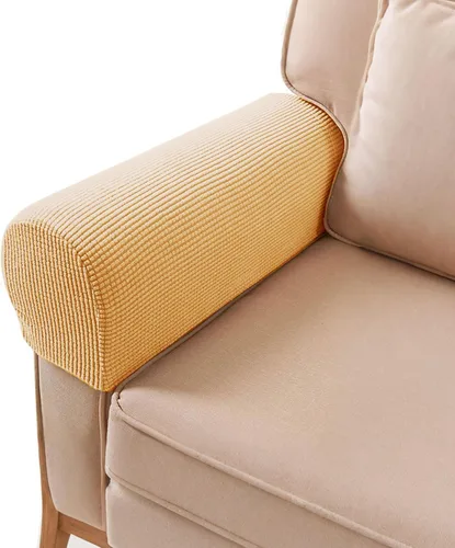 Miniatura 12 de Fundas para Brazos de Sofá, Sillón y Sillón Reclinable Elásticas, Fundas para Reposabrazos, Juego de 2 (Rojo Vino)