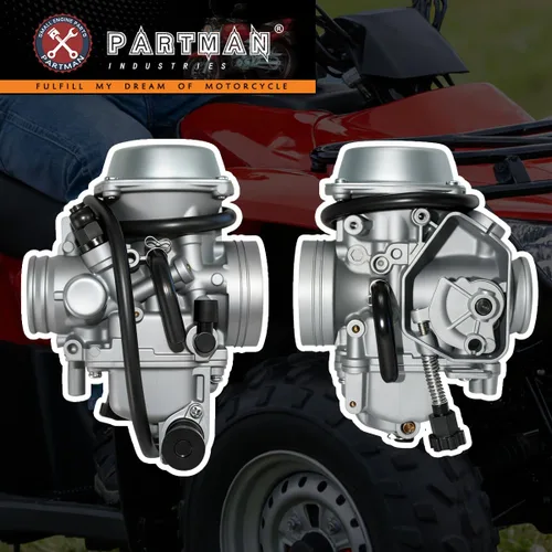 Miniatura 3 de Partman Carburador TRX350 apto para Honda Rancher 350 TRX350ES TRX350FE TRX350FMTE TRX350TM 2000-2006 Carb con válvula de gasolina válvula Petcock