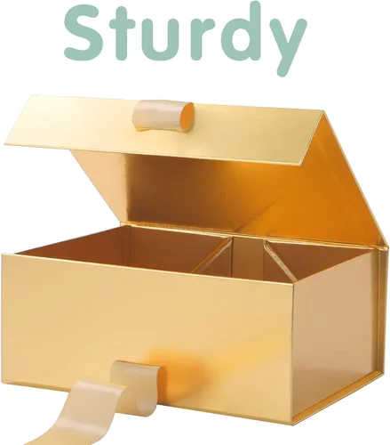 Miniatura 3 de Caja de regalo de Navidad HAPPY POTATO con cinta 9x6.5x3.8 pulgadas, cajas de propuesta para dama de honor con tapa, caja de regalo magnética dorada