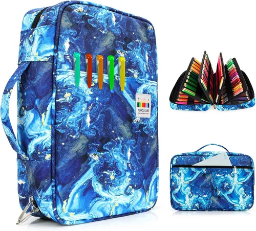 YOUSHARES Estuche para lápices de colores con 300 ranuras, estuche Oxford con cremallera para 300 lápices de colores o 200 bolígrafos de gel para