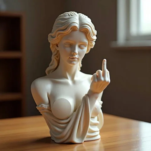 Miniatura 4 de Venus con estatua de actitud, figura de resina de dedo medio sin complejos, decoración de arte moderno atrevida para el hogar y la oficina, estatua