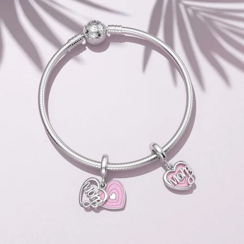 Miniatura 2 de SEVENWELL Dijes familiares para Pandora, plata de ley 925 con forma de corazón y flores para pulsera, mamá, hermana, hija, esposa, nana, mejor amiga
