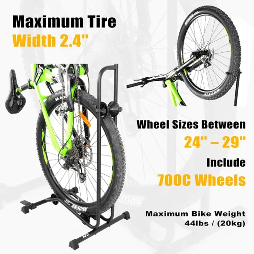 Miniatura 2 de CyclingDeal Soporte de Bicicleta para Piso - Soporte de Bicicleta Vertical y Horizontal - Soporte de Almacenamiento de Bicicletas - Soporte