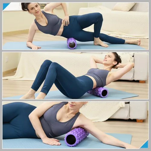 Miniatura 6 de Rodillo de espuma, masajeador de tejido profundo de 15 pulgadas para masaje muscular, liberación de puntos gatillo miofascial, ejercicio, yoga