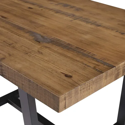Miniatura 4 de Walker Edison mesa de comedor rectangular para 6 personas, de madera desgastada, de estilo moderno y campestre, 52 pulgadas, roble rústico