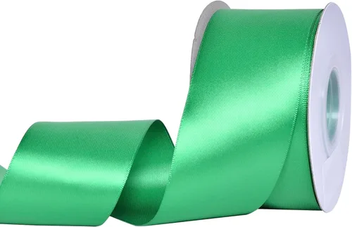 Miniatura 33 de Ribest - Cinta de satén de doble cara de 1 pulgada y 50 yardas por rollo, verde manzana, para envolver regalos, ramos de flores, accesorios