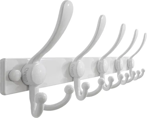 Miniatura 44 de Dseap - Perchero para montaje en pared, base resistente calibre 12 vs Flimsy de 0.039 pulgadas, ganchos sólidos antidesgarros, montaje en perno