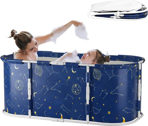 Bañera portátil para adultos de 47 pulgadas plegable para adultos, bañera de hielo, bañera no inflable, baño sentado, baños de hielo, bañeras