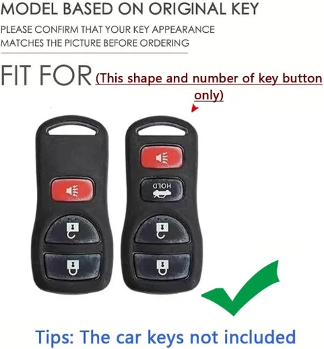 Miniatura 2 de SANRILY Funda de piel sintética para llavero de 3/4 botones para Nissan Sentra Xtrail Pathfinder Quest Altima Armada Frontier para Infiniti FX35