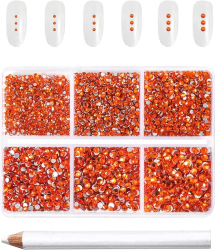 Miniatura 8 de Beadsland 7200 piezas de diamantes de imitación con parte trasera plana, gemas de cristal AB para uñas diamantes de imitación de cristal redondos