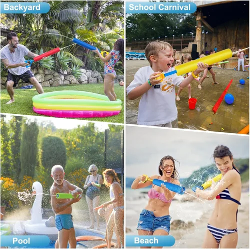 Miniatura 4 de LQYoyz Pistola de agua, paquete de 6 pistolas de chorro de agua de 40 pies, para piscina, playa, fiesta de verano, juego de agua al aire libre
