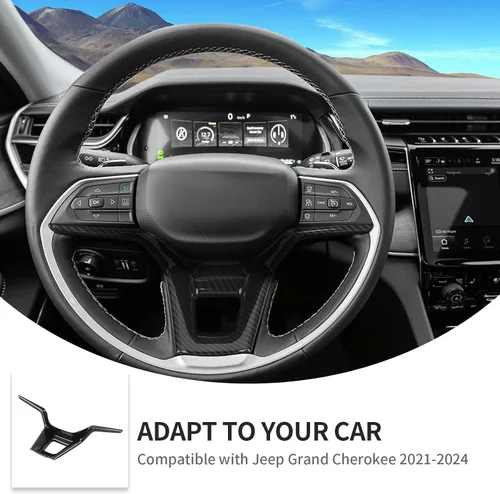 Miniatura 7 de Linskip Moldura de volante compatible con Jeep Grand Cherokee L 2021-2024 y Grand Cherokee 2022-2024, funda para volante para Jeep Grand Cherokee L