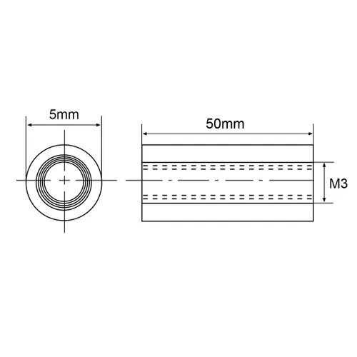 Miniatura 2 de uxcell Espaciador de columna de separación de aluminio redondo M3x50mm, para avión RC, FPV Quadcopter, CNC, negro, 10pcs