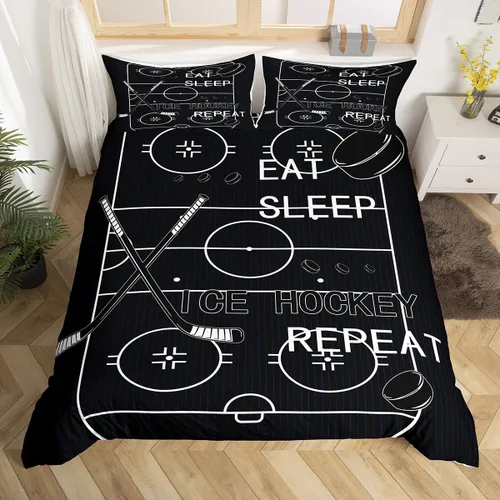 Miniatura 30 de jejeloiu Juego de ropa de cama de fútbol para niños, tamaño individual, juego de funda de edredón de fútbol para niños y niñas, funda de edredón