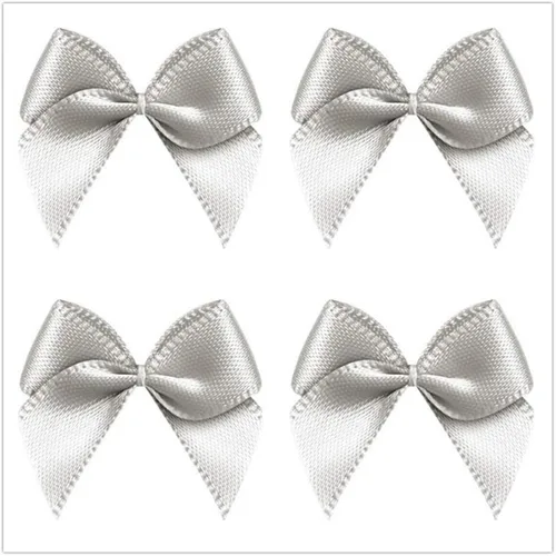 Miniatura 11 de VIVIQUEN 50 mini lazos de satén de cinta de flores de 0.984 in x 1.024 in, apliques de bricolaje para costura, álbumes de recortes, boda, regalo