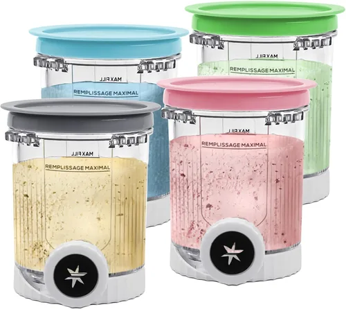 Miniatura 8 de NANOBABY Recipientes de pinta y tapas de repuesto compatibles con la máquina de helados Ninja CREAMi 7 en 1, repuesto de taza de 16 onzas para Ninja