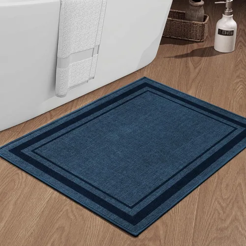 Miniatura 62 de chakme Juego de 2 alfombras de baño ultrafinas, absorbentes, antideslizantes, lavables a máquina, color beige oscuro, 17 x 24 pulgadas + tapete