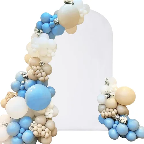 Miniatura 9 de Cubierta de Arco de Boda Ajustada de Spandex 7.2 Pies, Cubierta de Fondo de Arco Rosa, Cubiertas de Soporte de Fondo Chiara de Parte Superior