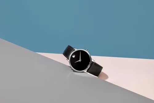 Miniatura 5 de Movado Reloj Museum Classic para hombre, movimiento de cuarzo suizo, correa de piel de becerro, resistencia al agua 3 ATM, reloj clásico y de lujo