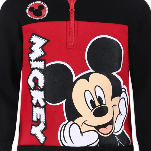 Miniatura 5 de Disney Boy's Mickey Mouse Half Zip Pullover Fashion Hoodie, BlackRedBlue