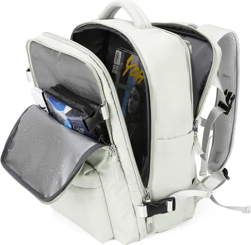 Miniatura 15 de WONHOX - Mochila grande, aprobada para vuelo, unisex, para viajes, trabajo, negocios o laptop, a1-Negro, Medium